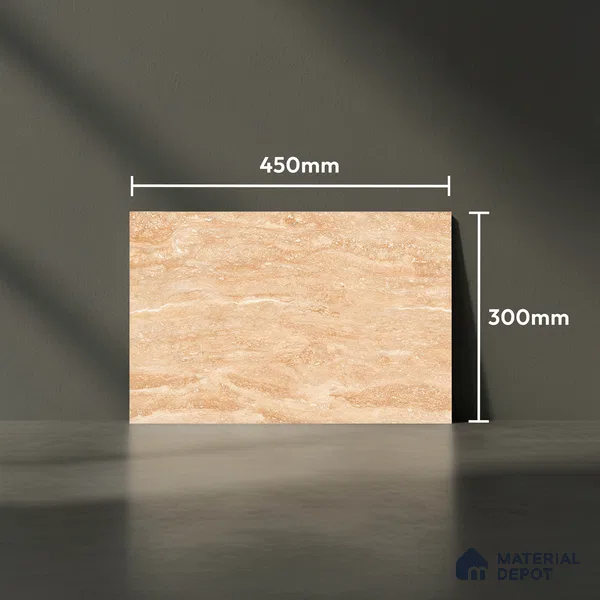 TL 01889 A Beige Dark 18 x 12 inch Glossy Finish Ceramic Wall Tile - 6 mm