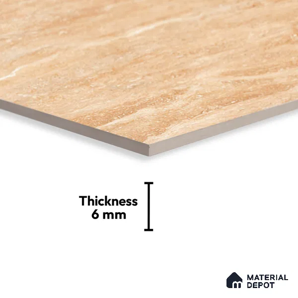 TL 01889 A Beige Dark 18 x 12 inch Glossy Finish Ceramic Wall Tile - 6 mm