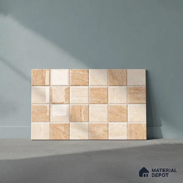 TL 01889 C Creamy Brown Highlighter 1 18 x 12 inch Glossy Finish Ceramic Wall Tile - 6 mm