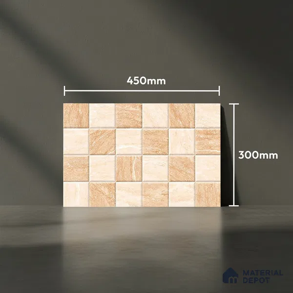TL 01889 C Creamy Brown Highlighter 1 18 x 12 inch Glossy Finish Ceramic Wall Tile - 6 mm