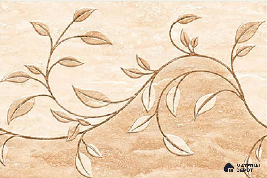 TL 01889 D Cream Highlighter 2 18 x 12 inch Glossy Finish Ceramic Wall Tile - 6 mm