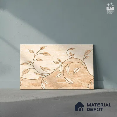 TL 01889 D Cream Highlighter 2 18 x 12 inch Glossy Finish Ceramic Wall Tile - 6 mm