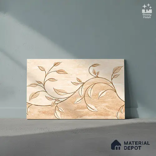 TL 01889 D Cream Highlighter 2 18 x 12 inch Glossy Finish Ceramic Wall Tile - 6 mm