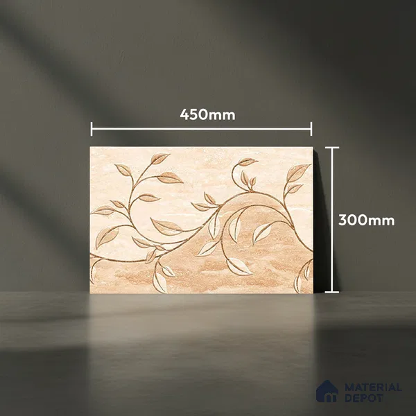 TL 01889 D Cream Highlighter 2 18 x 12 inch Glossy Finish Ceramic Wall Tile - 6 mm