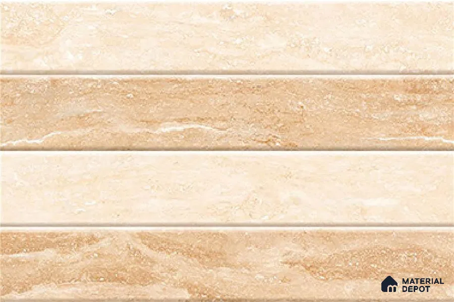 TL 01889 E Cream Highlighter 3 18 x 12 inch Glossy Finish Ceramic Wall Tile - 6 mm