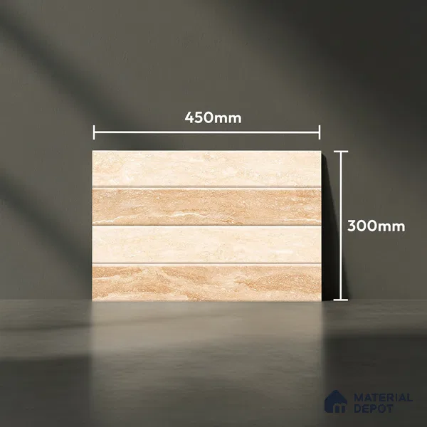 TL 01889 E Cream Highlighter 3 18 x 12 inch Glossy Finish Ceramic Wall Tile - 6 mm