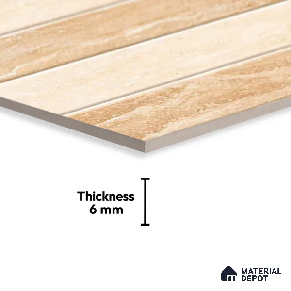 TL 01889 E Cream Highlighter 3 18 x 12 inch Glossy Finish Ceramic Wall Tile - 6 mm