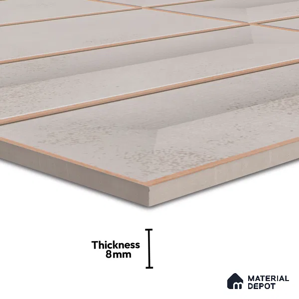 Faux Subway Wall Tile TL 06513  SR GL 8049 24 inch x 12 inch Ceramic Glossy Finish - 8 mm | Suitable for Accent / Feature Walls, Bathroom, Kitchen Wall & Backsplashes | Please Expect a Slight Variation of Pattern (Sample)
