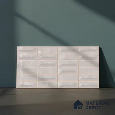 Faux Subway Wall Tile TL 06513  SR GL 8049 24 inch x 12 inch Ceramic Glossy Finish - 8 mm | Suitable for Accent / Feature Walls, Bathroom, Kitchen Wall & Backsplashes | Please Expect a Slight Variation of Pattern (Sample)
