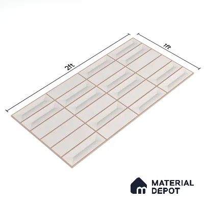 Faux Subway Wall Tile TL 06513 C  SR GL 8055 24 inch x 12 inch Ceramic Glossy Finish - 8 mm | Suitable for Accent / Feature Walls, Bathroom, Kitchen Wall & Backsplashes | Please Expect a Slight Variation of Pattern (Sample)