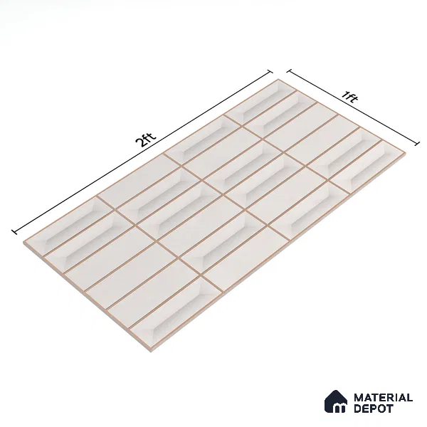 Faux Subway Wall Tile TL 06513 C  SR GL 8055 24 inch x 12 inch Ceramic Glossy Finish - 8 mm | Suitable for Accent / Feature Walls, Bathroom, Kitchen Wall & Backsplashes | Please Expect a Slight Variation of Pattern (Sample)