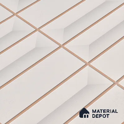 Faux Subway Wall Tile TL 06513 C  SR GL 8055 24 inch x 12 inch Ceramic Glossy Finish - 8 mm | Suitable for Accent / Feature Walls, Bathroom, Kitchen Wall & Backsplashes | Please Expect a Slight Variation of Pattern (Sample)