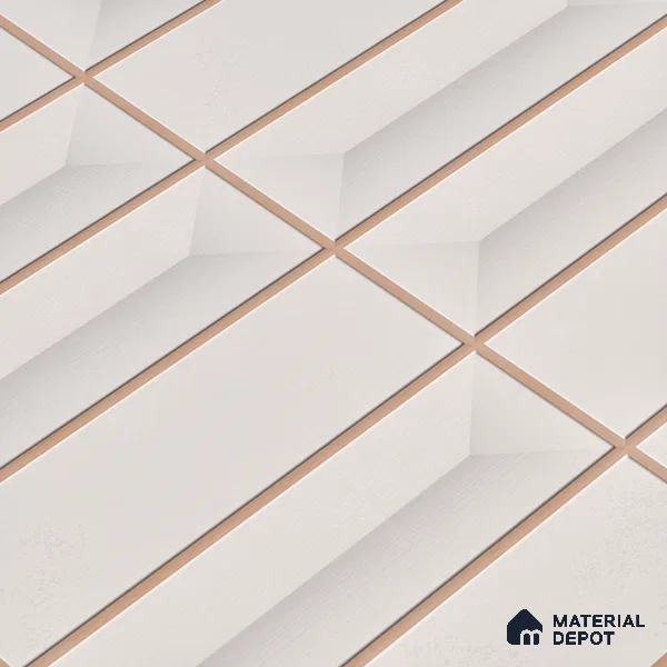 Faux Subway Wall Tile TL 06513 C  SR GL 8055 24 inch x 12 inch Ceramic Glossy Finish - 8 mm | Suitable for Accent / Feature Walls, Bathroom, Kitchen Wall & Backsplashes | Please Expect a Slight Variation of Pattern (Sample)