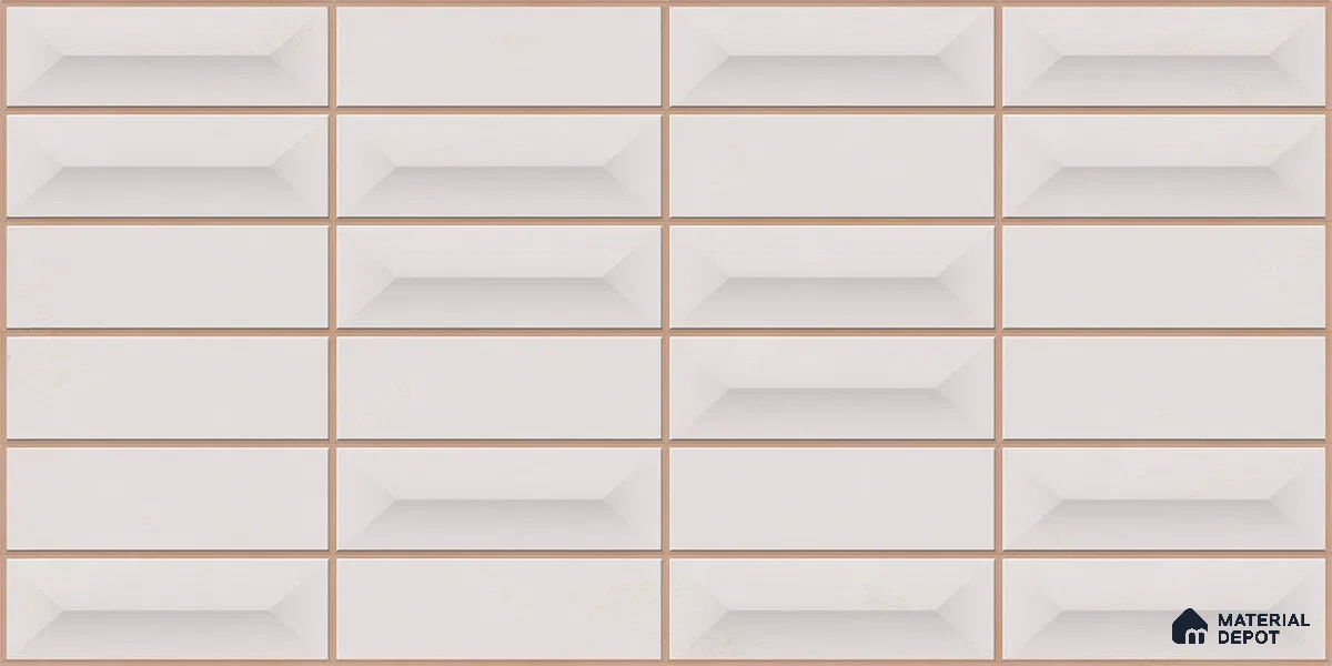 Faux Subway Wall Tile TL 06513 C  SR GL 8055 24 inch x 12 inch Ceramic Glossy Finish - 8 mm | Suitable for Accent / Feature Walls, Bathroom, Kitchen Wall & Backsplashes | Please Expect a Slight Variation of Pattern (Sample)