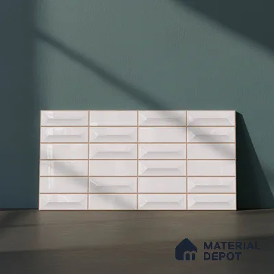 Faux Subway Wall Tile TL 06513 C  SR GL 8055 24 inch x 12 inch Ceramic Glossy Finish - 8 mm | Suitable for Accent / Feature Walls, Bathroom, Kitchen Wall & Backsplashes | Please Expect a Slight Variation of Pattern (Sample)