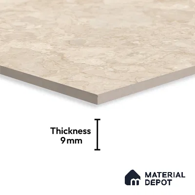Marble Look Tile TL 08838 6 ft x 4 ft Glossy Finish Vitrified Tile - 9 mm | Adhesive and Spacers Must be Used During Installation