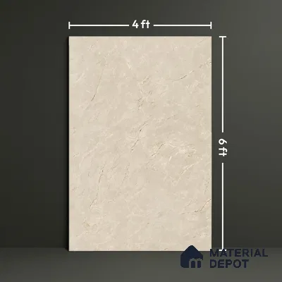 Marble Look Tile TL 08836 6 ft x 4 ft Glossy Finish Vitrified Tile - 9 mm | Adhesive and Spacers Must be Used During Installation