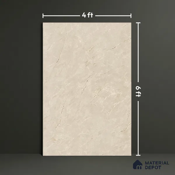Marble Look Tile TL 08836 6 ft x 4 ft Glossy Finish Vitrified Tile - 9 mm | Adhesive and Spacers Must be Used During Installation