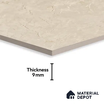 Marble Look Tile TL 08836 6 ft x 4 ft Glossy Finish Vitrified Tile - 9 mm | Adhesive and Spacers Must be Used During Installation