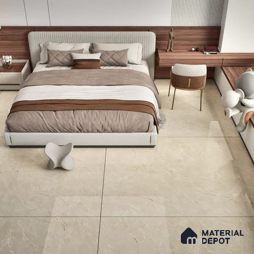 Marble Look Tile TL 08836 6 ft x 4 ft Glossy Finish Vitrified Tile - 9 mm | Adhesive and Spacers Must be Used During Installation