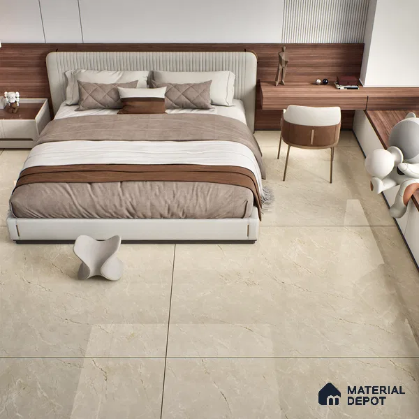 Marble Look Tile TL 08836 6 ft x 4 ft Glossy Finish Vitrified Tile - 9 mm | Adhesive and Spacers Must be Used During Installation