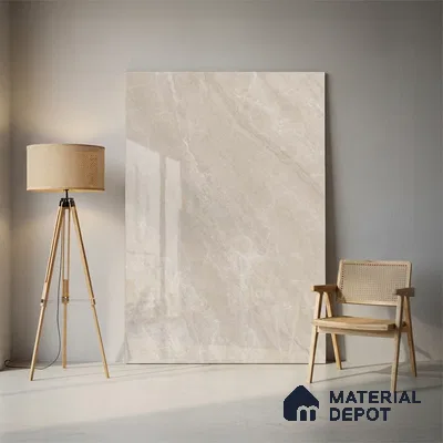 Stone Look Tile TL 09701 6 ft x 4 ft Glossy Finish Vitrified Tile - 9 mm | Adhesive and Spacers Must be Used During Installation