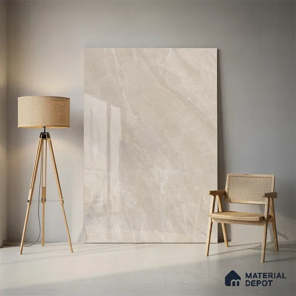 Stone Look Tile TL 09701 6 ft x 4 ft Glossy Finish Vitrified Tile - 9 mm | Adhesive and Spacers Must be Used During Installation
