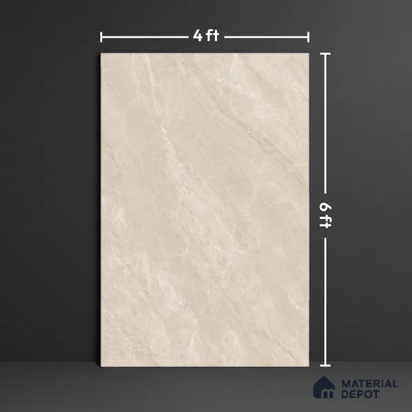 Stone Look Tile TL 09701 6 ft x 4 ft Glossy Finish Vitrified Tile - 9 mm | Adhesive and Spacers Must be Used During Installation
