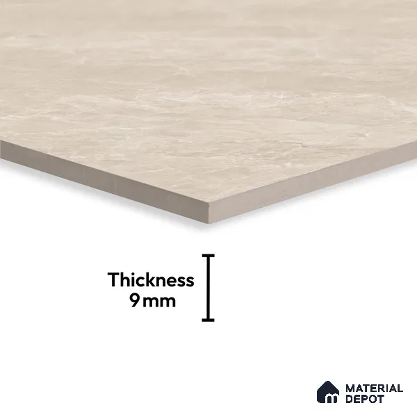 Stone Look Tile TL 09701 6 ft x 4 ft Glossy Finish Vitrified Tile - 9 mm | Adhesive and Spacers Must be Used During Installation