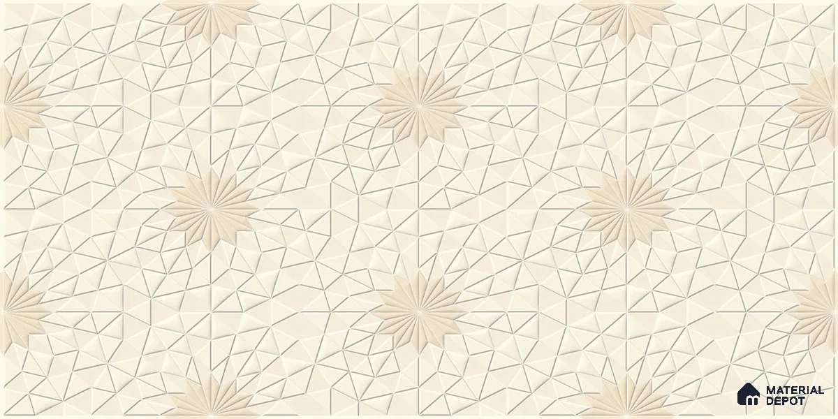 Highlighter Wall Tile TL 06488 Crystal Lattice 2 ft x 1 ft Ceramic Matte Finish - 8 mm | Suitable For Kitchen, Bathroom & Accent/Feature Wall