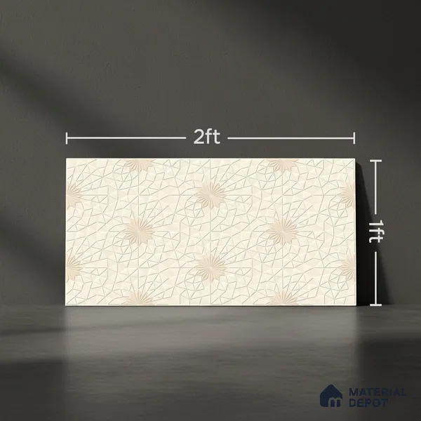 Highlighter Wall Tile TL 06488 Crystal Lattice 2 ft x 1 ft Ceramic Matte Finish - 8 mm | Suitable For Kitchen, Bathroom & Accent/Feature Wall