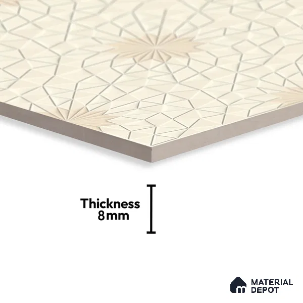 Highlighter Wall Tile TL 06488 Crystal Lattice 2 ft x 1 ft Ceramic Matte Finish - 8 mm | Suitable For Kitchen, Bathroom & Accent/Feature Wall