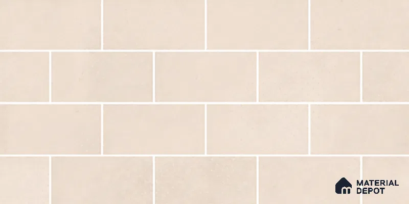 Faux Subway Wall Tile TL 07164 B R Mood Off White Brick HL 2 ft x 1 ft Ceramic Glossy Finish - 8 mm | Suitable for Kitchen, Bathroom & Balcony Walls | Please Expect a Slight Variation of Pattern