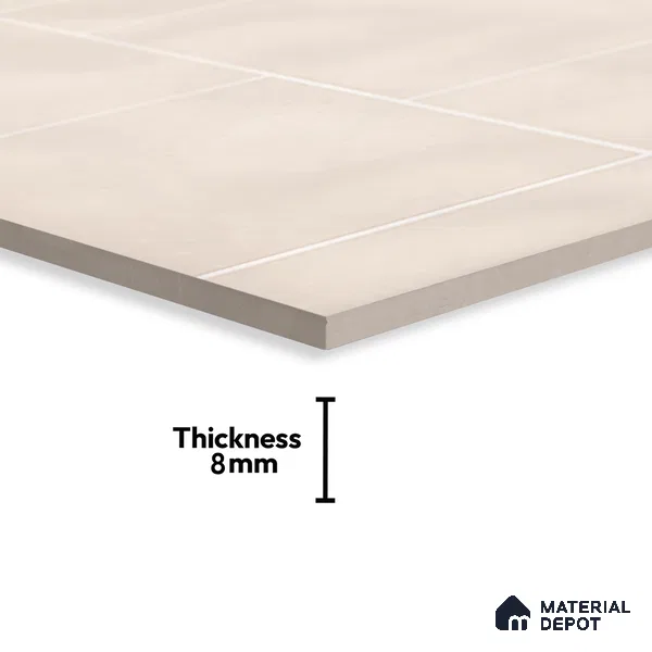 Plain Wall Tile TL 07164 Mood Off White 2 ft x 1 ft Ceramic Glossy Finish - 8 mm | Suitable For Kitchen & Bathroom