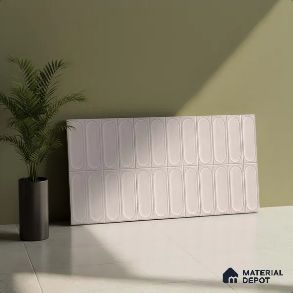 Highlighter Wall Tile TL 06541 C Liya Silver HL 2 ft x 1 ft Ceramic Matte Finish - 8 mm | Suitable for Living Room, Kitchen & Bathroom (Sample)