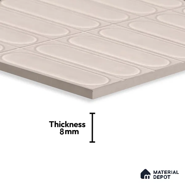 Highlighter Wall Tile TL 06541 C Liya Silver HL 2 ft x 1 ft Ceramic Matte Finish - 8 mm | Suitable for Living Room, Kitchen & Bathroom (Sample)