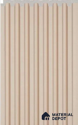 Soft Beige Plain Colour Louver PN 02715 H 8 ft x 4.8 inch Charcoal Panel - 10 mm | Suitable for Feature Wall, TV Unit & Living Room | Width is Subjected to 5% Variation