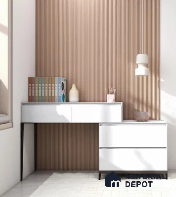 Soft Beige Plain Colour Louver PN 02715 R 9.5 ft x 4.8 inch Charcoal Panel - 10 mm | Suitable for Feature Wall, TV Unit & Living Room | Width is Subjected to 5% Variation