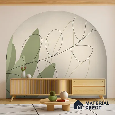 One Line Garden Light Lilac Blossom Wash | WP 04144 B Non Woven Matte Finish Tropical Style Premium Customized size Wallpaper | 150 GSM WP01MTF Paper | (MOQ = 30 Sq. Ft.)