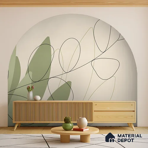 One Line Garden Light Lilac Blossom Wash | WP 04144 Canvas Texture Finish Tropical Style luxurious Customized size Wallpaper | 250 GSM WP01CNF Paper | (MOQ = 30 Sq. Ft.)