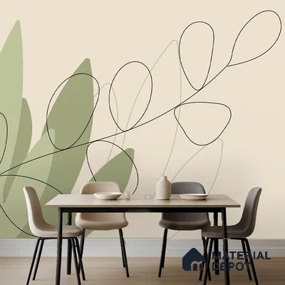 One Line Garden Light Lilac Blossom Wash | WP 04144 B Non Woven Matte Finish Tropical Style Premium Customized size Wallpaper | 150 GSM WP01MTF Paper | (MOQ = 30 Sq. Ft.)