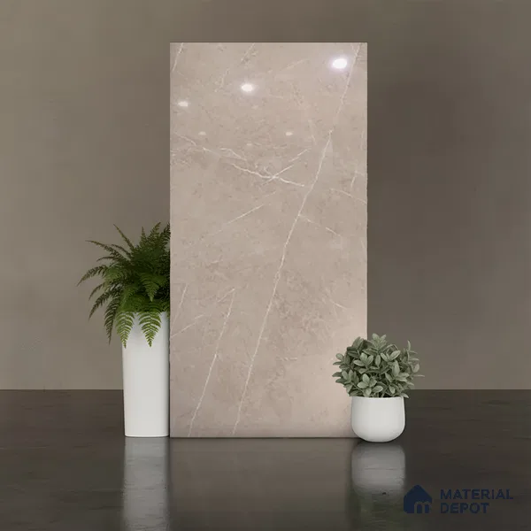 Floor & Wall Tile TL 09357 | Alpine Mocha 4 ft x 2 ft  Finish Vitrified Tile - 9 mm | 4 Random Design | Suitable for Living Room, Bedroom, Bathroom & Kitchen