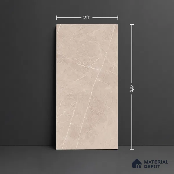 Floor & Wall Tile TL 09357 | Alpine Mocha 4 ft x 2 ft  Finish Vitrified Tile - 9 mm | 4 Random Design | Suitable for Living Room, Bedroom, Bathroom & Kitchen