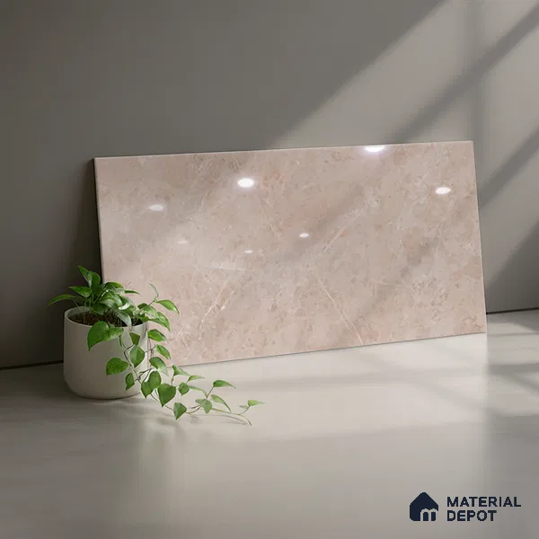 Marble Wall Tile TL 06561 C Sapeza Verde DK 2 ft x 1 ft Ceramic Glossy Finish - 8 mm | Suitable for Living Room, Kitchen & Bathroom (Sample)