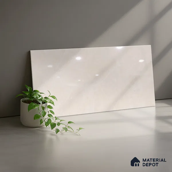 Marble Wall Tile TL 06561 D Raton Beige 2 ft x 1 ft Ceramic Glossy Finish - 8 mm | Suitable for Living Room, Kitchen & Bathroom (Sample)