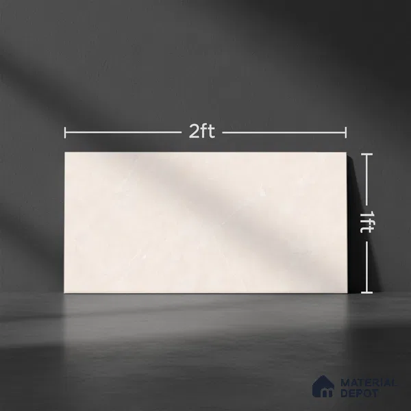 Marble Wall Tile TL 06561 D Raton Beige 2 ft x 1 ft Ceramic Glossy Finish - 8 mm | Suitable for Living Room, Kitchen & Bathroom (Sample)