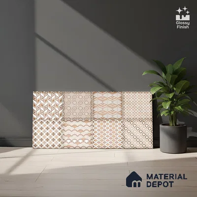 Highlighter Wall Tile TL 06561 E Raton Brown HL 2 ft x 1 ft Ceramic Glossy Finish - 8 mm | Suitable for Living Room, Kitchen & Bathroom (Sample)