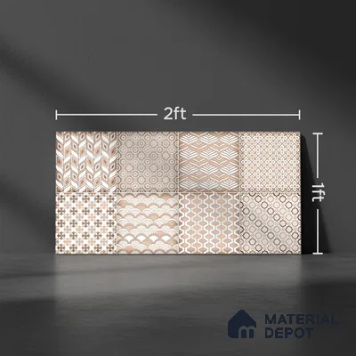 Highlighter Wall Tile TL 06561 E Raton Brown HL 2 ft x 1 ft Ceramic Glossy Finish - 8 mm | Suitable for Living Room, Kitchen & Bathroom (Sample)