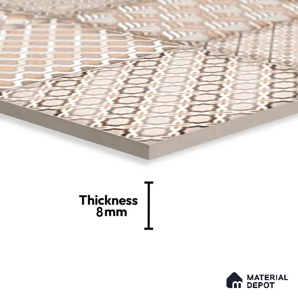 Highlighter Wall Tile TL 06561 E Raton Brown HL 2 ft x 1 ft Ceramic Glossy Finish - 8 mm | Suitable for Living Room, Kitchen & Bathroom (Sample)