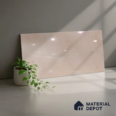 Marble Wall Tile TL 06561 F Raton Brown 2 ft x 1 ft Ceramic Glossy Finish - 8 mm | Suitable for Living Room, Kitchen & Bathroom (Sample)